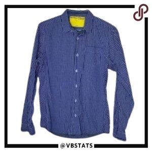 Descendant of Thieves by Dres Ladro Blue-Gray-White Plaid LS Shirt in Medium‎
